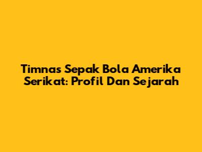 Timnas Sepak Bola Amerika Serikat: Profil Dan Sejarah