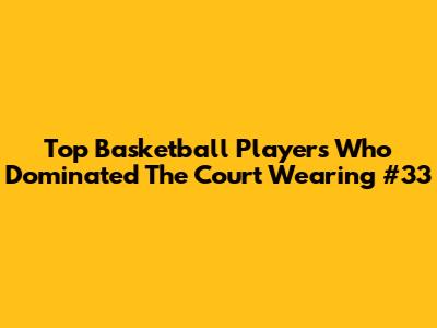 Top Basketball Players Who Dominated The Court Wearing #33