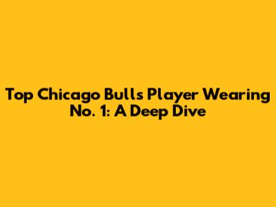 Top Chicago Bulls Player Wearing No. 1: A Deep Dive