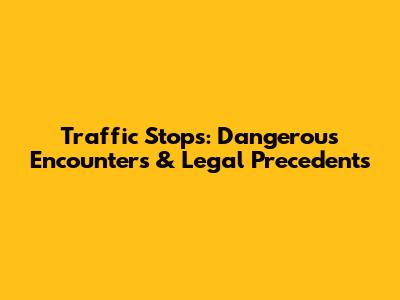 Traffic Stops: Dangerous Encounters & Legal Precedents