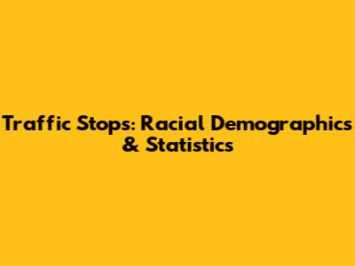 Traffic Stops: Racial Demographics & Statistics
