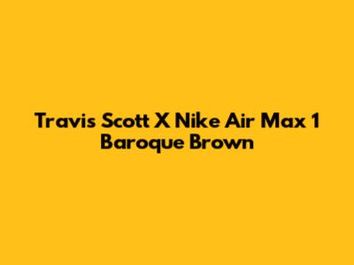 Travis Scott X Nike Air Max 1 "Baroque Brown"