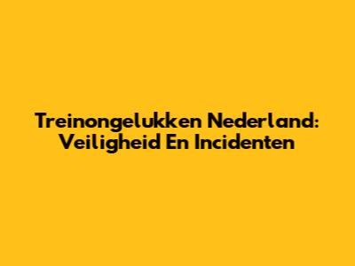Treinongelukken Nederland: Veiligheid En Incidenten