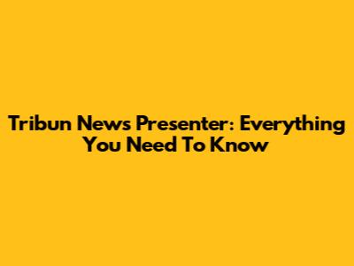 Tribun News Presenter: Everything You Need To Know
