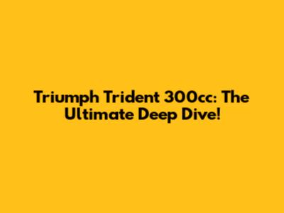 Triumph Trident 300cc: The Ultimate Deep Dive!