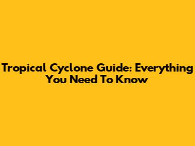 Tropical Cyclone Guide: Everything You Need To Know