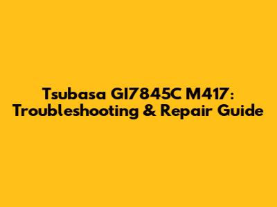 Tsubasa GI7845C M417: Troubleshooting & Repair Guide