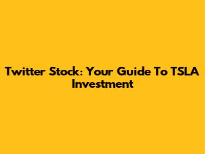 Twitter Stock: Your Guide To TSLA Investment