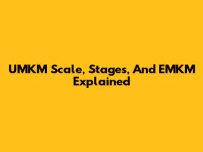 UMKM Scale, Stages, And EMKM Explained