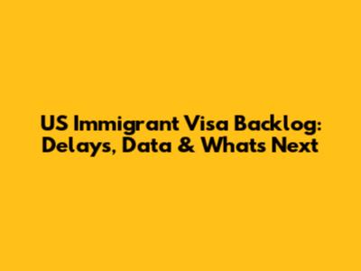 US Immigrant Visa Backlog: Delays, Data & What's Next