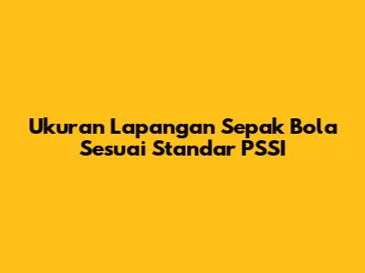 Ukuran Lapangan Sepak Bola Sesuai Standar PSSI