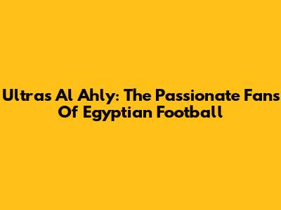 Ultras Al Ahly: The Passionate Fans Of Egyptian Football