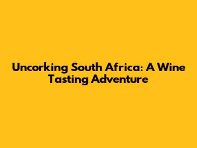 Uncorking South Africa: A Wine Tasting Adventure