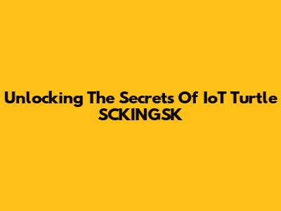 Unlocking The Secrets Of IoT Turtle SCKINGSK