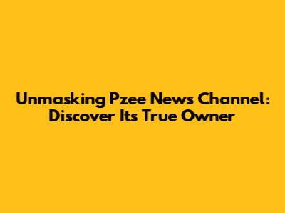 Unmasking Pzee News Channel: Discover Its True Owner