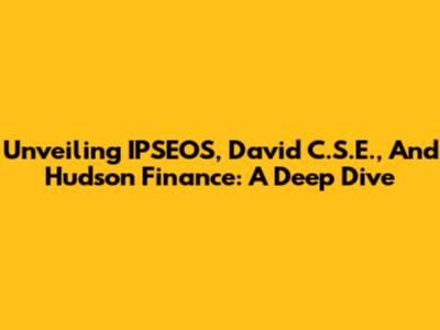Unveiling IPSEOS, David C.S.E., And Hudson Finance: A Deep Dive