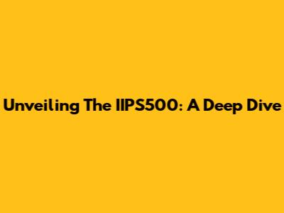 Unveiling The IIPS500: A Deep Dive