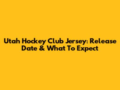 Utah Hockey Club Jersey: Release Date & What To Expect