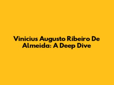 Vinicius Augusto Ribeiro De Almeida: A Deep Dive