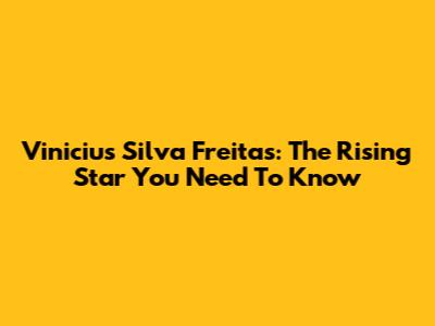 Vinicius Silva Freitas: The Rising Star You Need To Know