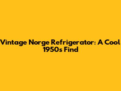 Vintage Norge Refrigerator: A Cool 1950s Find