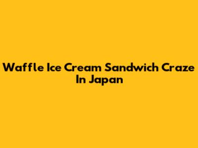 Waffle Ice Cream Sandwich Craze In Japan