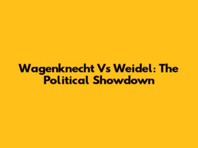 Wagenknecht Vs Weidel: The Political Showdown