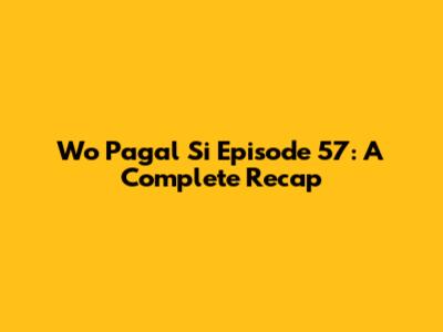 Wo Pagal Si Episode 57: A Complete Recap