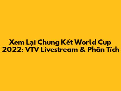 Xem Lại Chung Kết World Cup 2022: VTV Livestream & Phân Tích