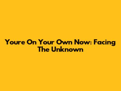 You're On Your Own Now: Facing The Unknown