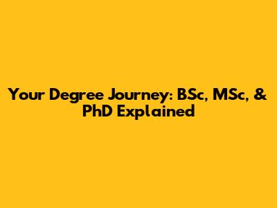 Your Degree Journey: BSc, MSc, & PhD Explained