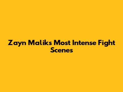 Zayn Malik's Most Intense Fight Scenes