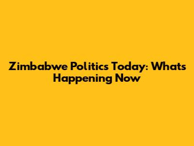Zimbabwe Politics Today: What's Happening Now