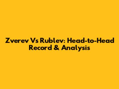 Zverev Vs Rublev: Head-to-Head Record & Analysis